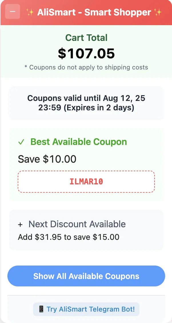 Chrome Extension Coupons English