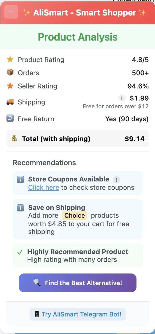 Chrome Extension Product Analysis English