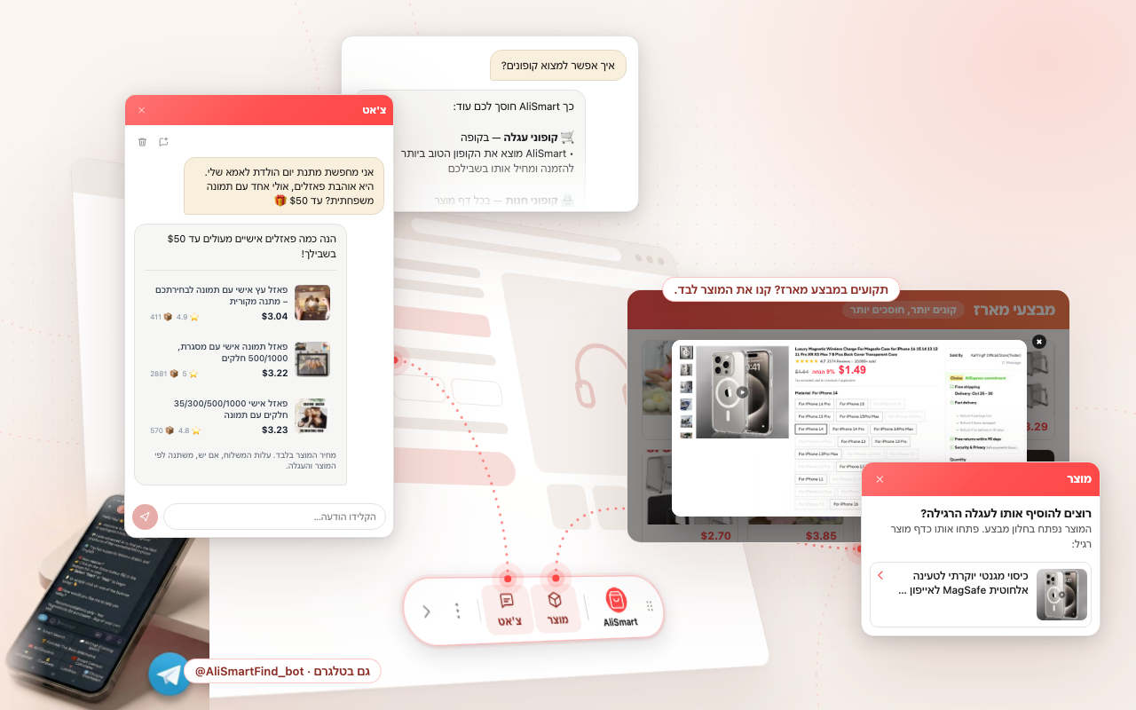 AliSmart AI chat, buying a single item from a Bundle Deal, and the Telegram bot